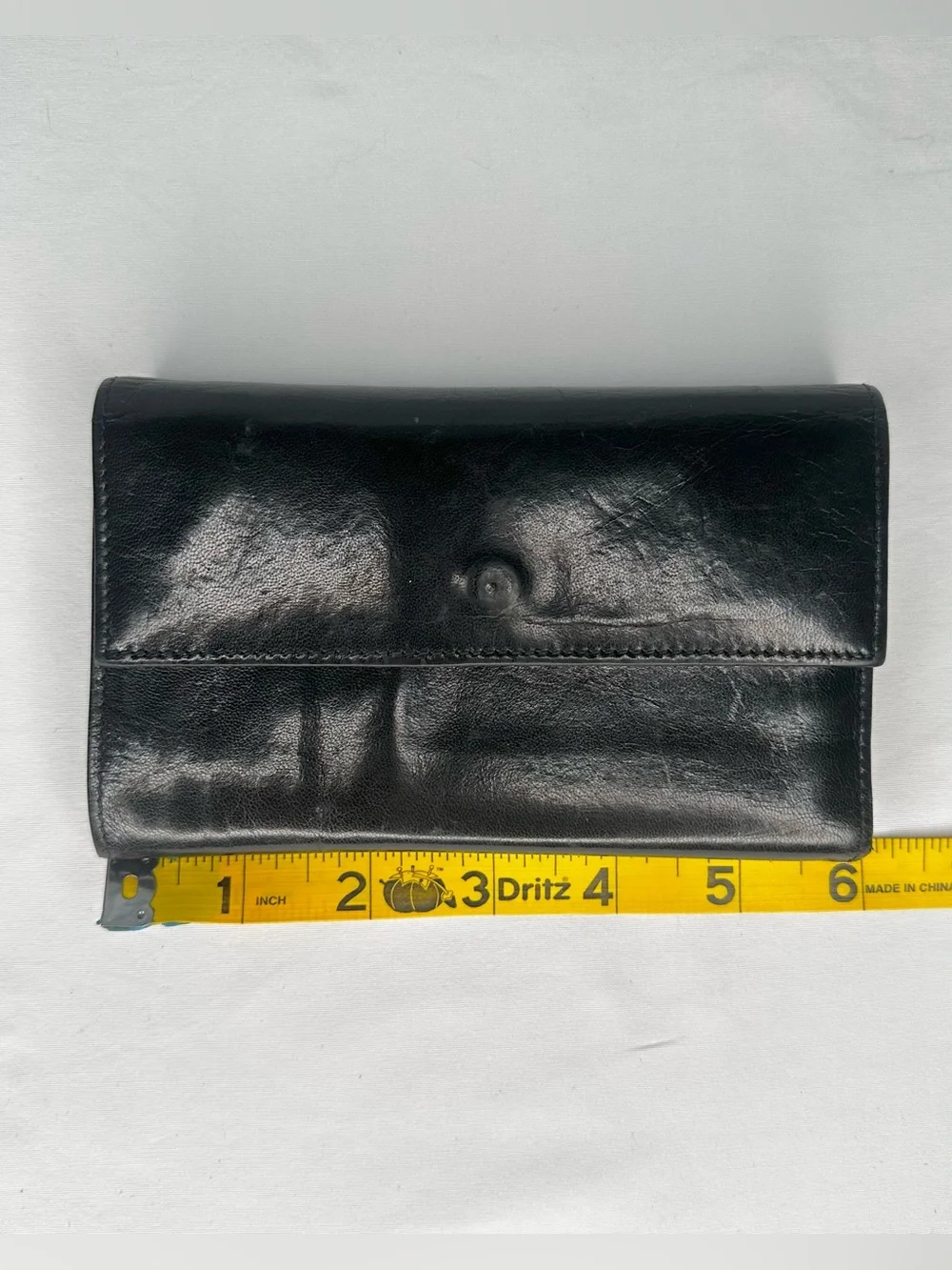 Neiman Marcus Vintage Black Butter Soft Leather Trifold Wallet